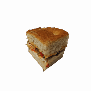 Focaccia mit Grillgemüse, Rucola und Stracchino