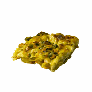 Lasagna with asparagus, wild garlic, and garden cress