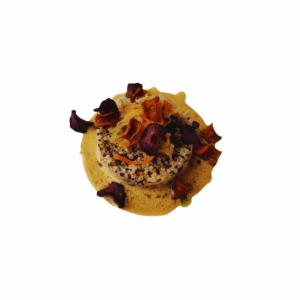 Warm hummus, quinoa, coconut