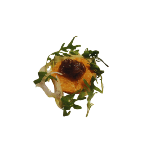 Marinated char tartare with fermented lemon, fennel salad, red onion confit, and dill