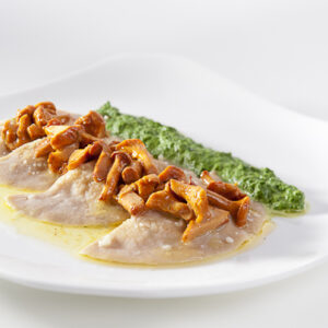 Homemade rye ravioli with