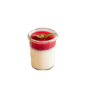 Topinambur Panna cotta mit fermentiertem und geröstetem Topinambur