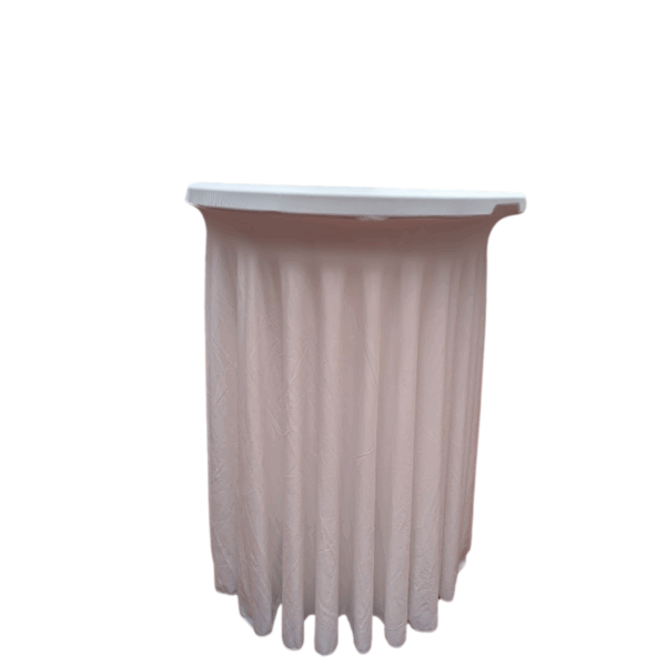 Bar table round 110 cm with white cover