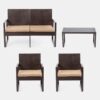 Rattan Sitzgruppe mit Tisch
