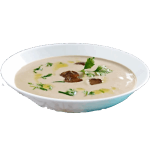 Crema di castagne e sedano con chips alle noci
