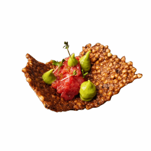 Grano saraceno soffiato con tartare di manzo e avocado
