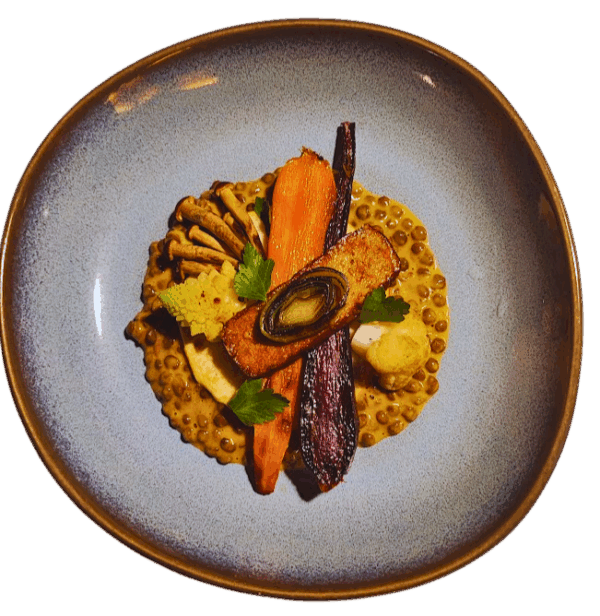 Stufato di lenticchie asiatico con latte di cocco e verdure brasate