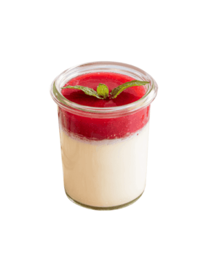 Panna cotta with vanilla and wild berries