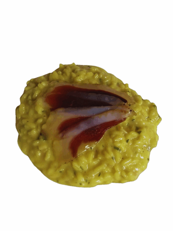 Risotto mit Safran, Steinpilzen und Entenspeck
